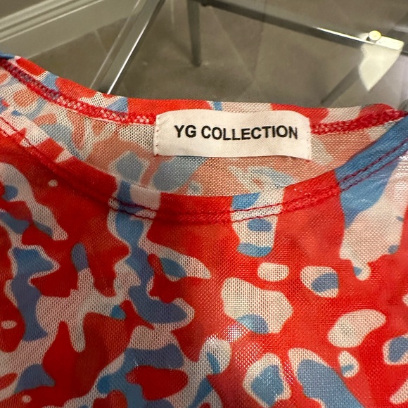 YG COLLECTION Multi Colored Sheer Two Piece Swimsuit Cover Up - Picture 11 of 11